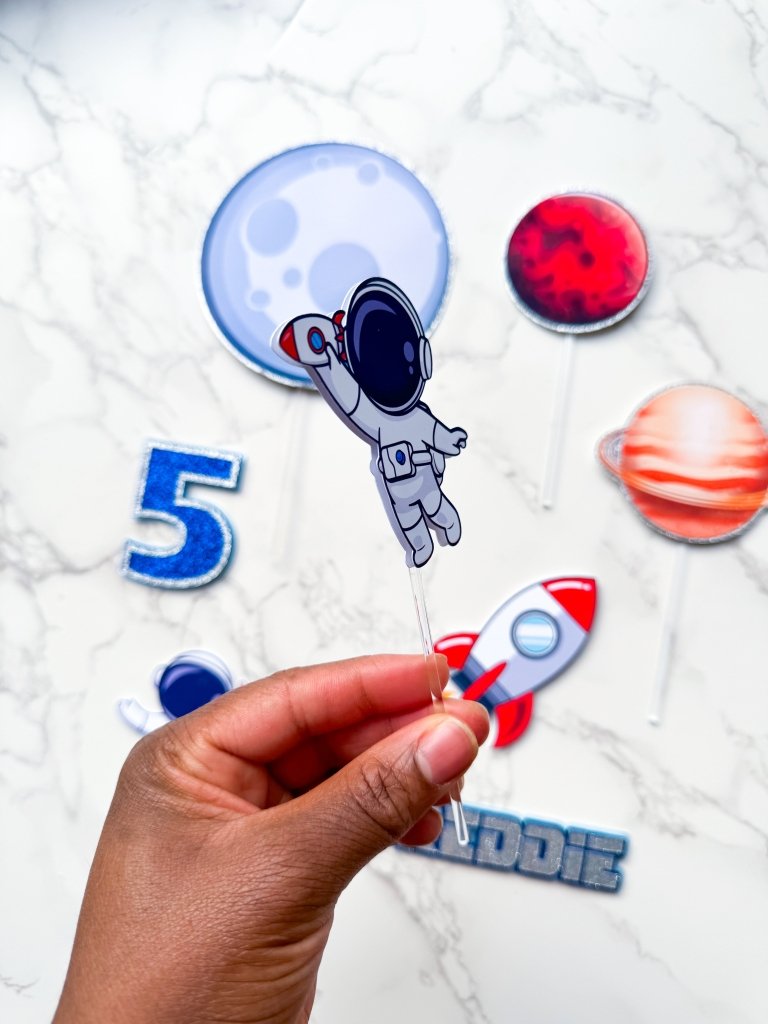Astronaut Birthday Cake Toppers - Demi's Krafts