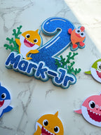 Personalised Baby Shark Birthday Cake Topper Set - Demi's Krafts