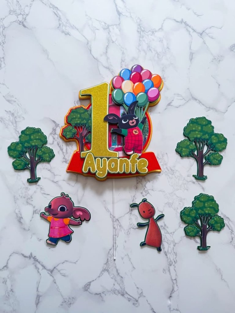 Bing Bunny Birthday Cake Topper - Demi's Krafts
