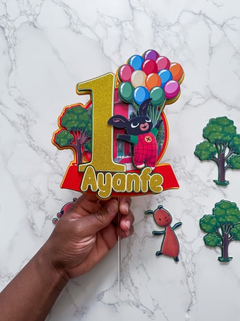 Bing Bunny Birthday Cake Topper - Demi's Krafts