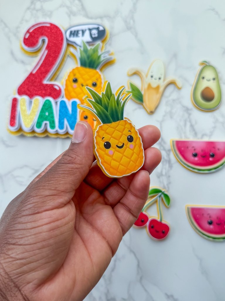 Personalised Dancing Fruits Cake Topper Set - Demi's Krafts
