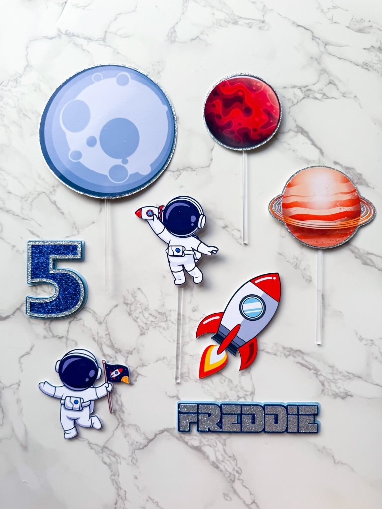 Astronaut Birthday Cake Toppers - Demi's Krafts