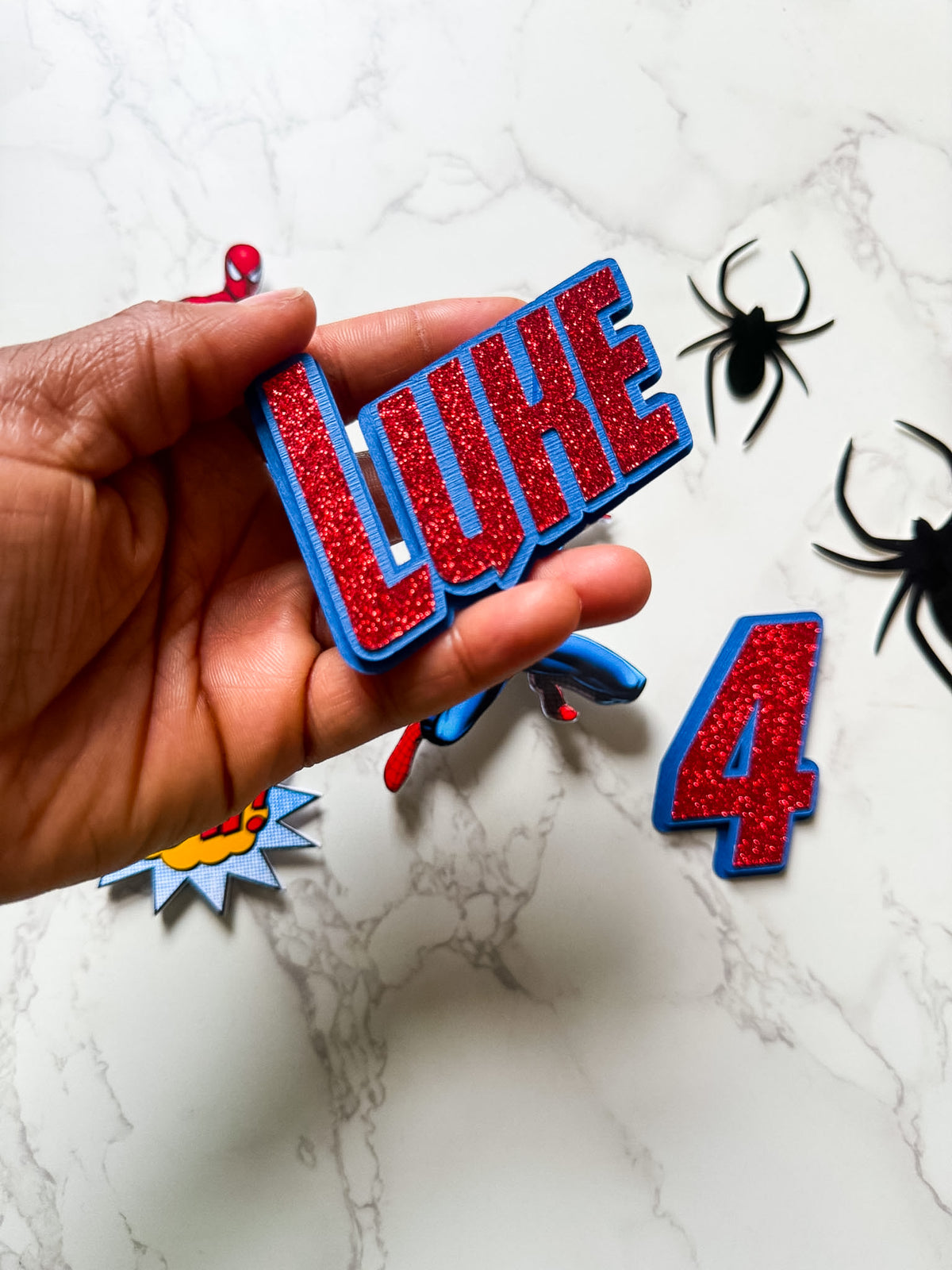 Personalised Spider Hero Cake Topper Set - £10 Set