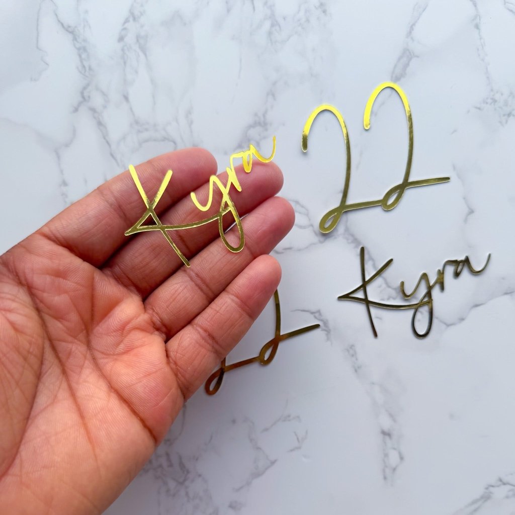 Name and Age cupcake toppers : Foil Cupcake Topper - Demi's Krafts