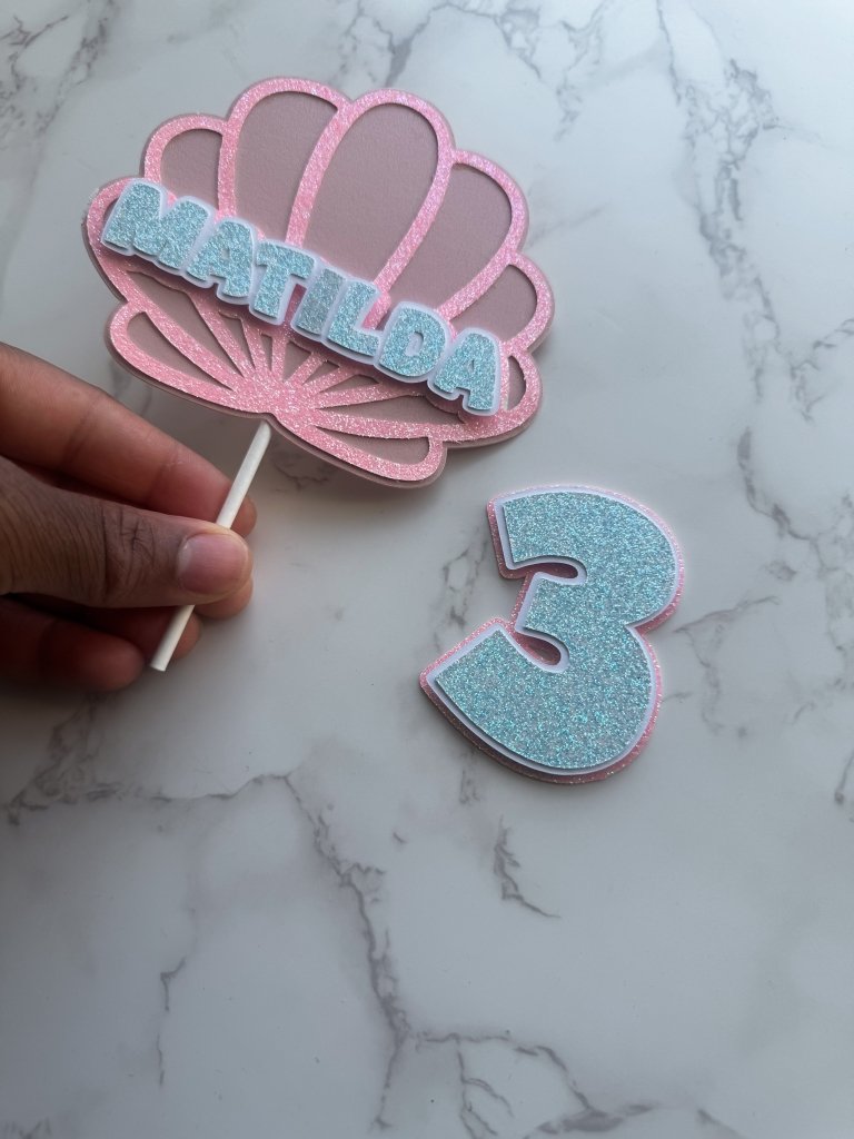 Customised Mermaid Name and Age Cake Topper - Demi's Krafts