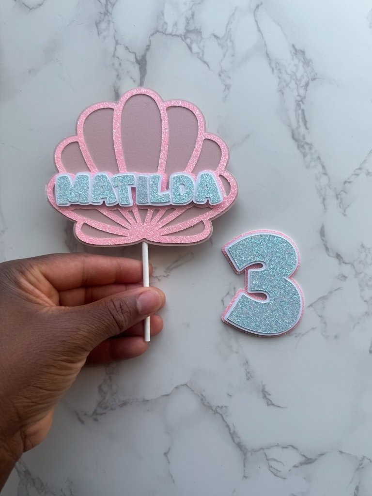 Customised Mermaid Name and Age Cake Topper - Demi's Krafts