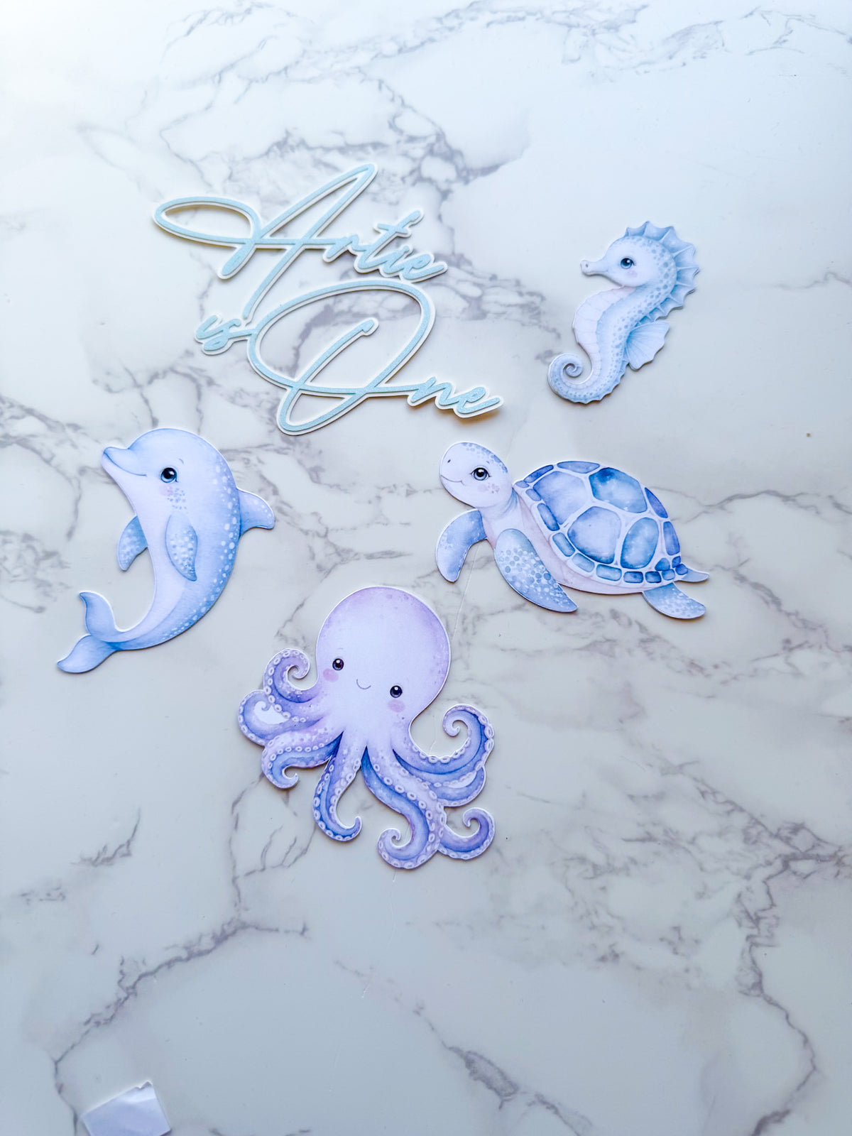 Personalised Under the Sea Pastel Cake Topper Set - £10 Set