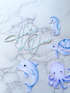 Personalised Under the Sea Pastel Cake Topper Set - £10 Set - Demi's Krafts