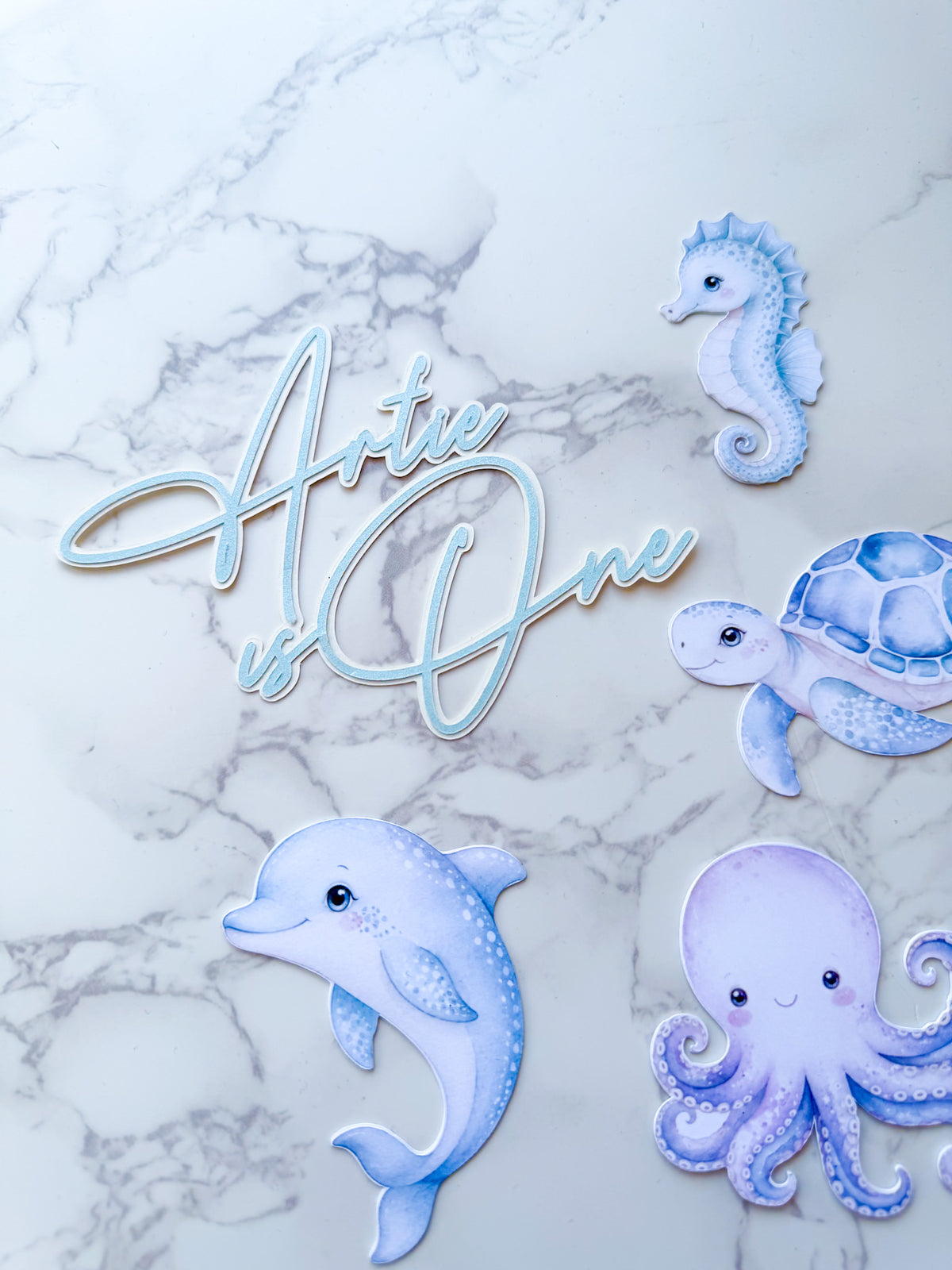 Personalised Under the Sea Pastel Cake Topper Set - £10 Set