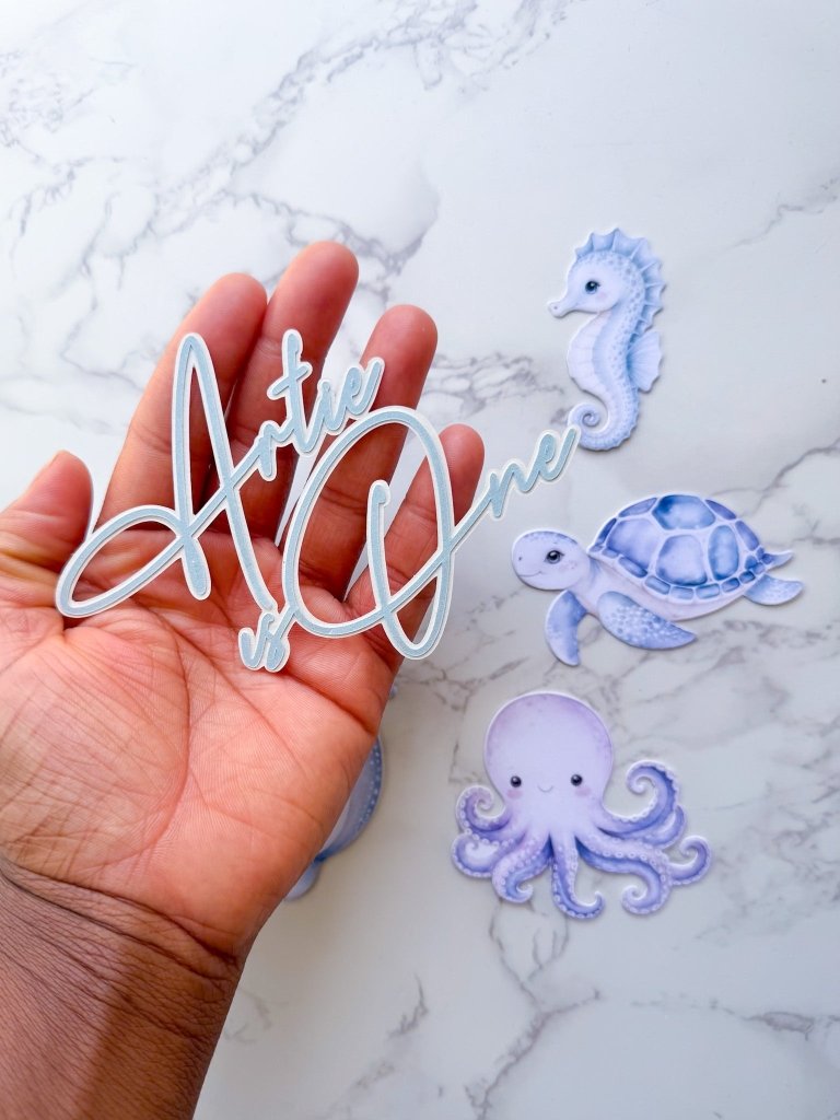 Personalised Under the Sea Pastel Cake Topper Set - £10 Set - Demi's Krafts