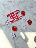 Personalised Berry First Strawberry Birthday Cake Topper Set - £10 set (Copy) - Demi's Krafts