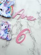 Personalised Rainbow Unicorn Birthday Cake Topper Set - Demi's Krafts