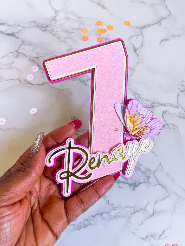 Personalised Butterfly Birthday Cake Topper