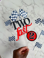 Two Fast Cake Topper Set: Race Car Toppers - Demi's Krafts