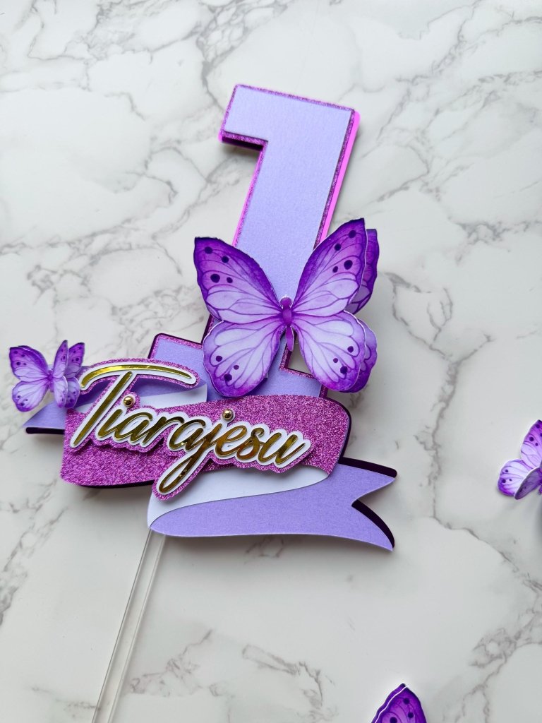 Butterfly birthday cake topper set, Butterfly Number Cake Topper - Demi's Krafts