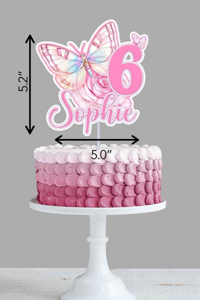 Pastel Butterfly Cake Topper and Cupcake Toppers - Demi's Krafts