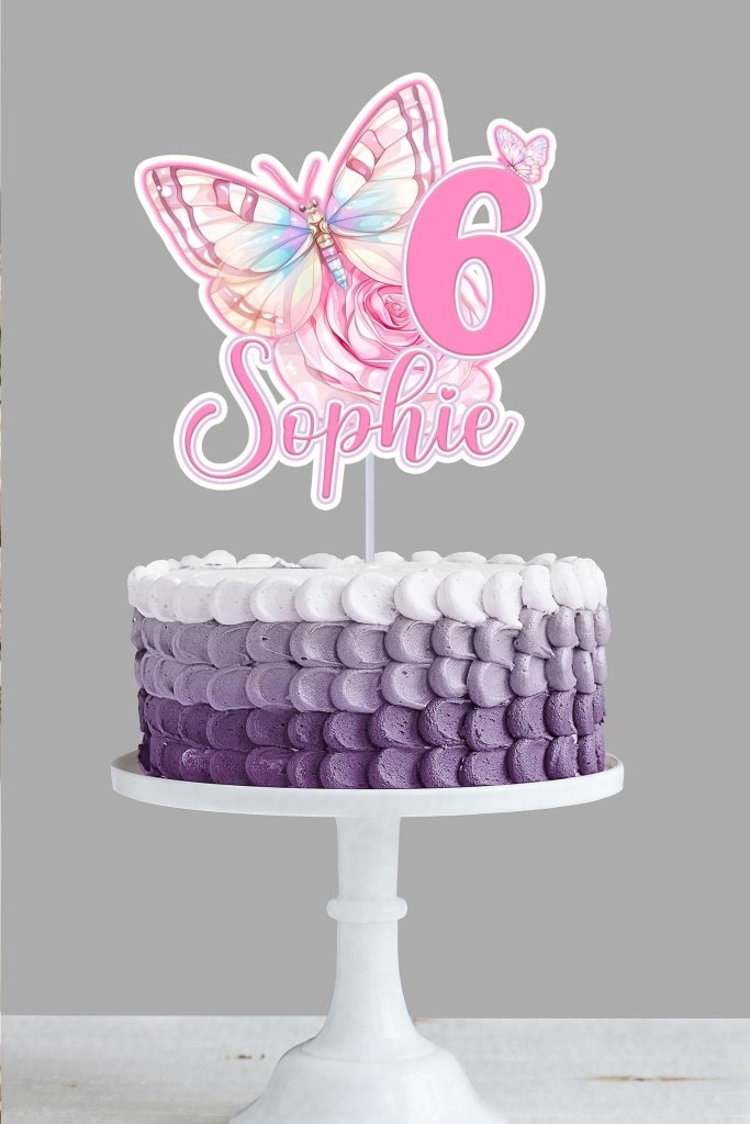 Pastel Butterfly Cake Topper and Cupcake Toppers - Demi's Krafts