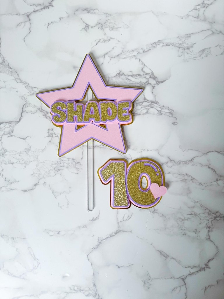 Star Birthday Cake Topper : Star and Hearts Birthday Cake Toppers - Demi's Krafts