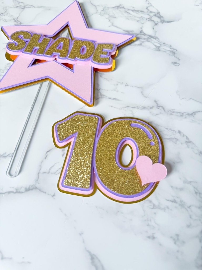 Star Birthday Cake Topper : Star and Hearts Birthday Cake Toppers - Demi's Krafts