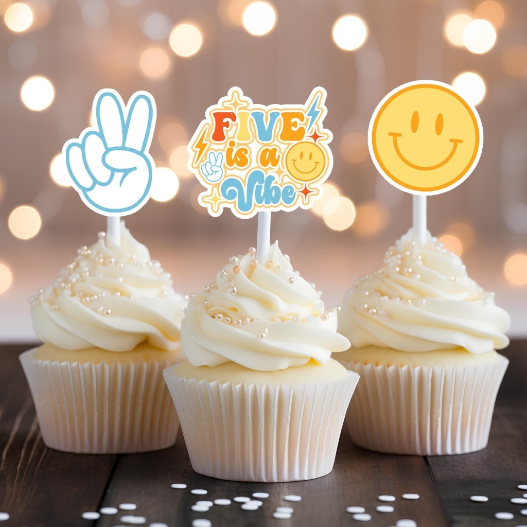 Groovy Five is a Vibe Cake Topper : Boy themed - Demi's Krafts