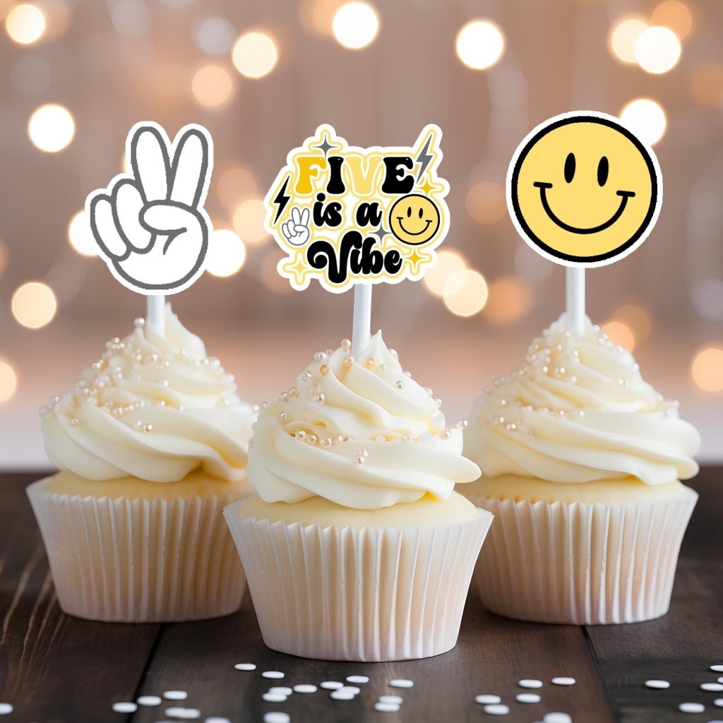Groovy Five is a Vibe Cake Topper : Boy themed - Demi's Krafts