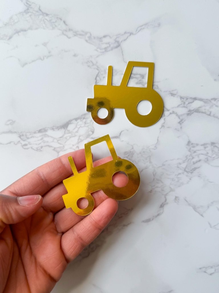 Tractor Cupcake Topper : Farm Foil Cupcake Topper - Demi's Krafts
