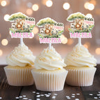 Wild and Three safari birthday cake topper and cupcake toppers - Demi's Krafts