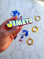 Personalised Sonic Birthday Cake Topper Set - 3D cake toppers - Demi's Krafts
